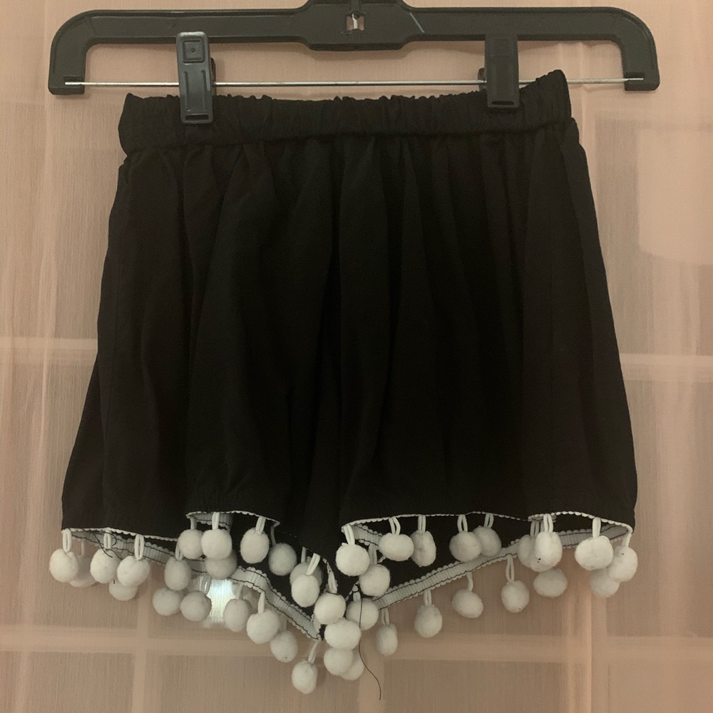Black Pom Pom Shorts